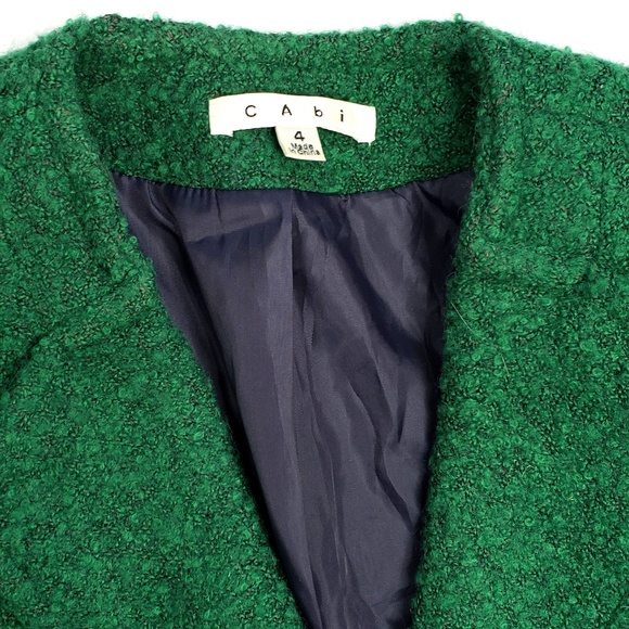 CAbi Kelly Green Ivy Wool Blend Boucle Blazer - Picture 7 of 8